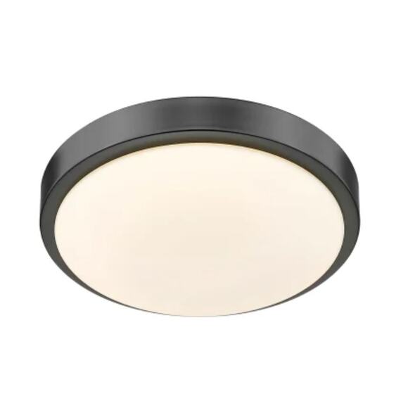 Golden Lighting Gabi Flush Mount - Opal Glass, Matte Black - Picture 3 of 4